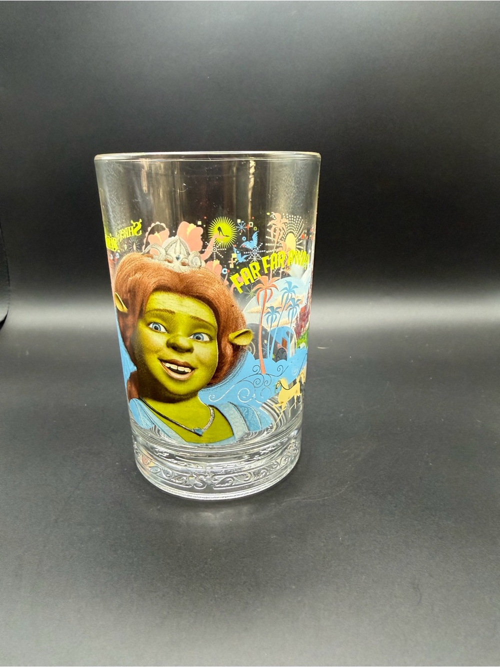 McDonald's Green Character Glass with Blue and Yellow Accents